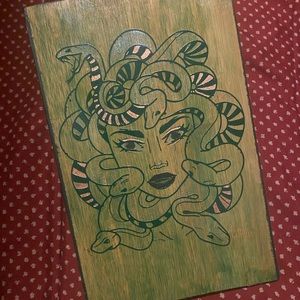Hand Made Medusa Altar Plaque/Tarot Card Tray